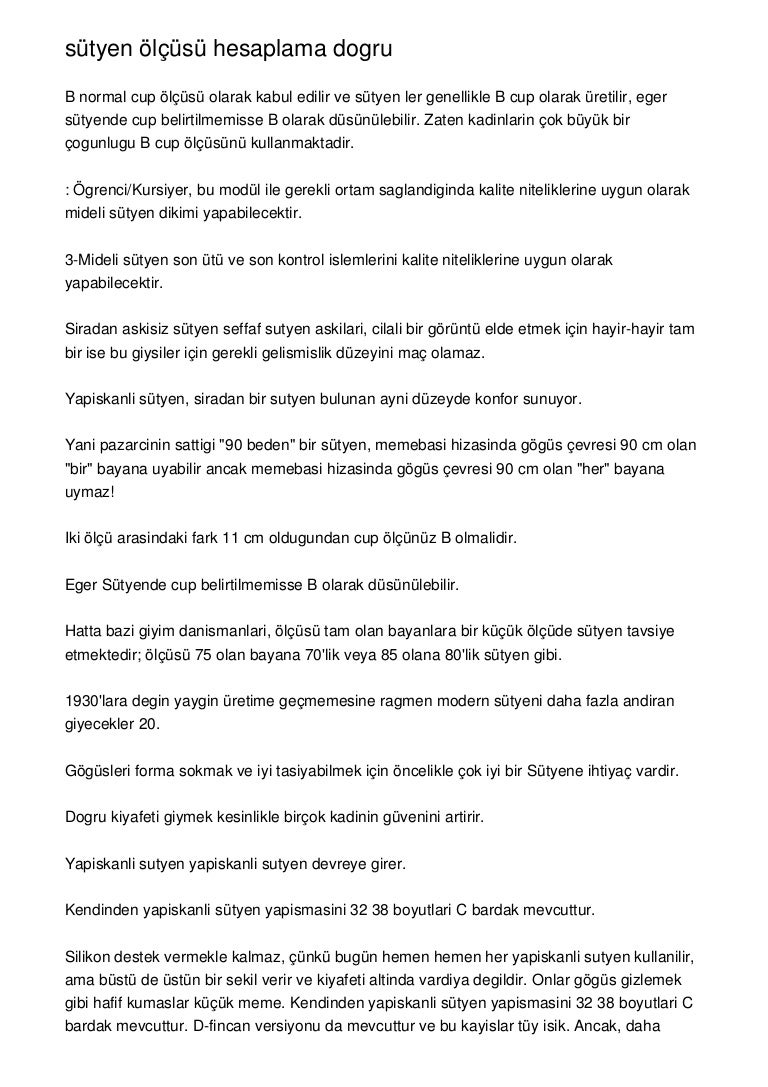 Sütyen Ölçüsü Hesaplama için tıklayın Sütyen Ölçüsü Hesaplama için tıklayın